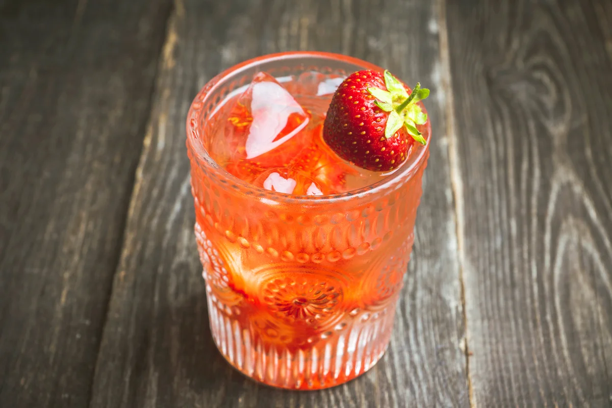 Old fashioned strawberry cocktail