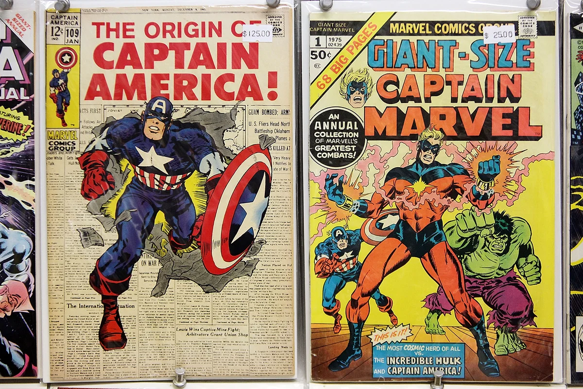 Vintage Marvel comics are seen for sale at St. Mark's Comics August 31, 2009 in New York City
