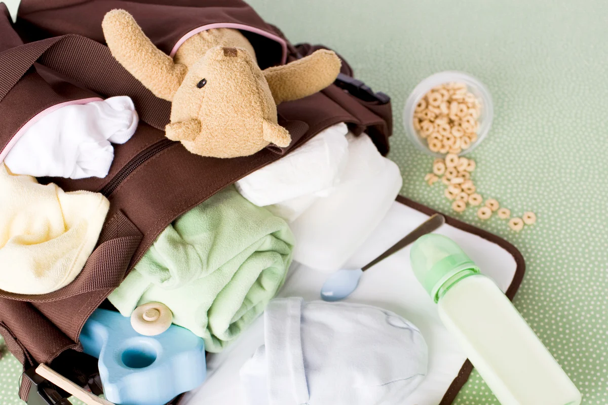 Diaper bag spilled over