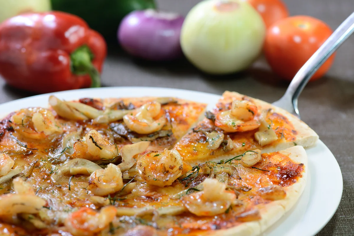 Seafood pizza