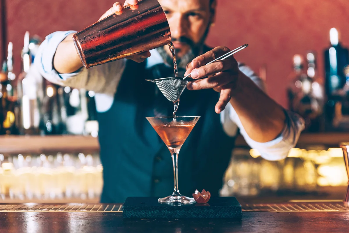 Bartender preparing cocktail