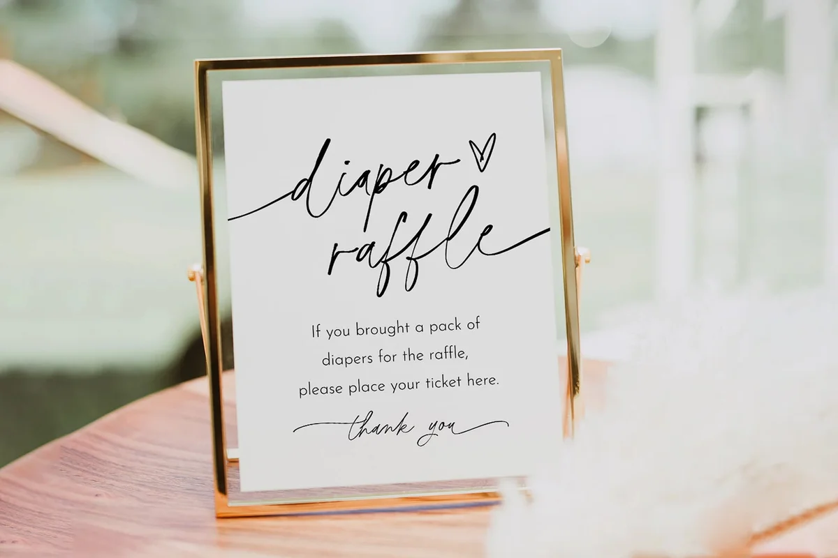 Diaper Raffle Game Sign