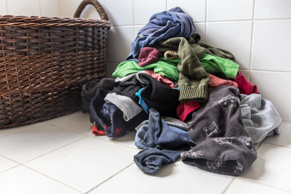 pile of unwashed clothes