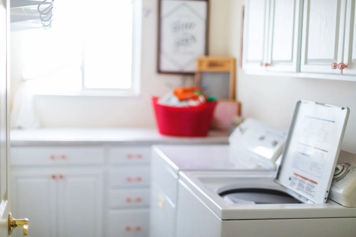 washing machine with open lid