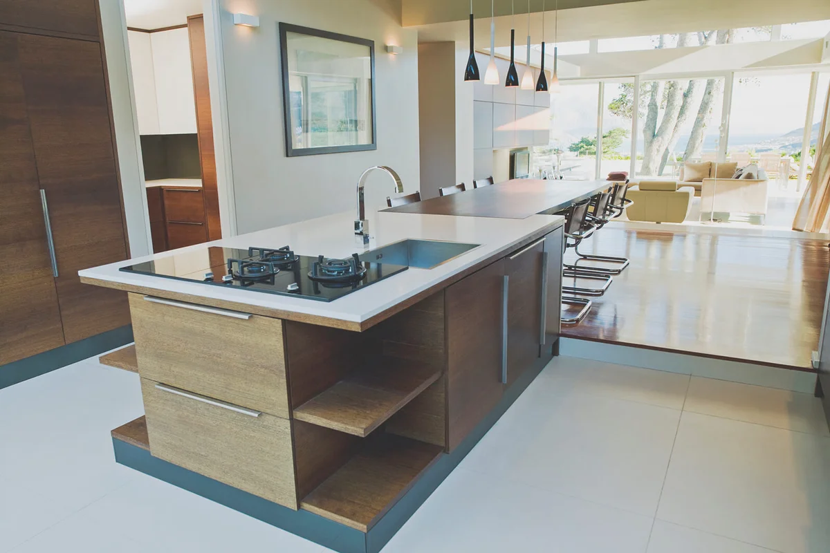 Kitchen and dining room of modern home