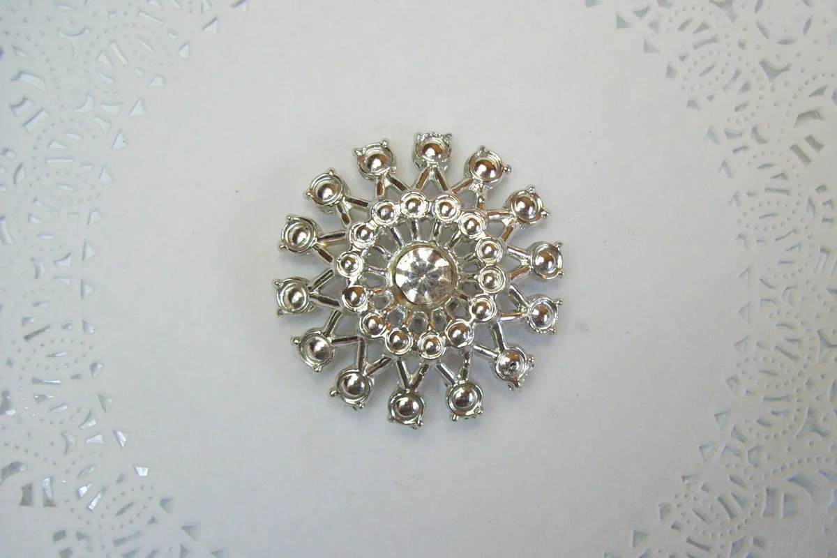 Rhinestone magnet  jeweled magnet  repurposed