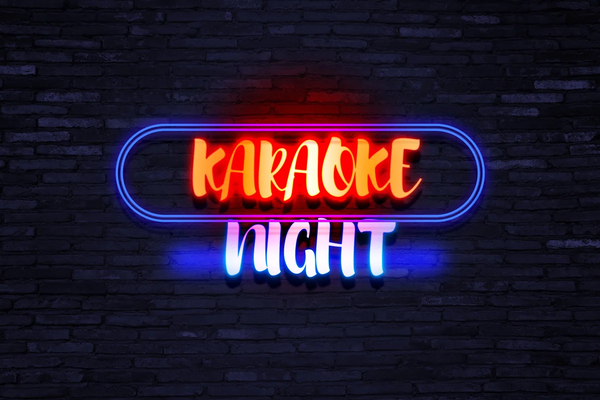 KARAOKE NIGHT message in neon lights