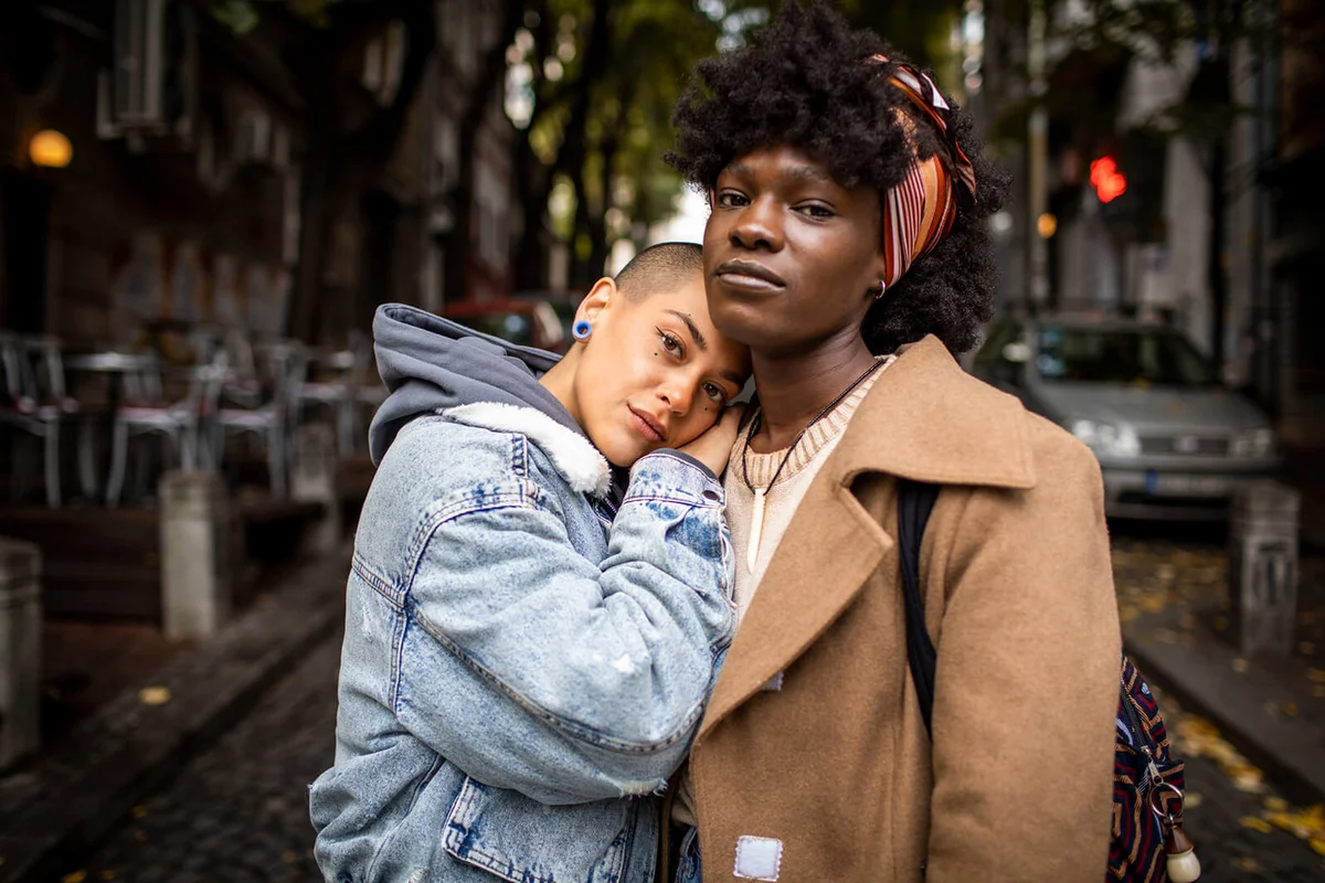 Young female couple