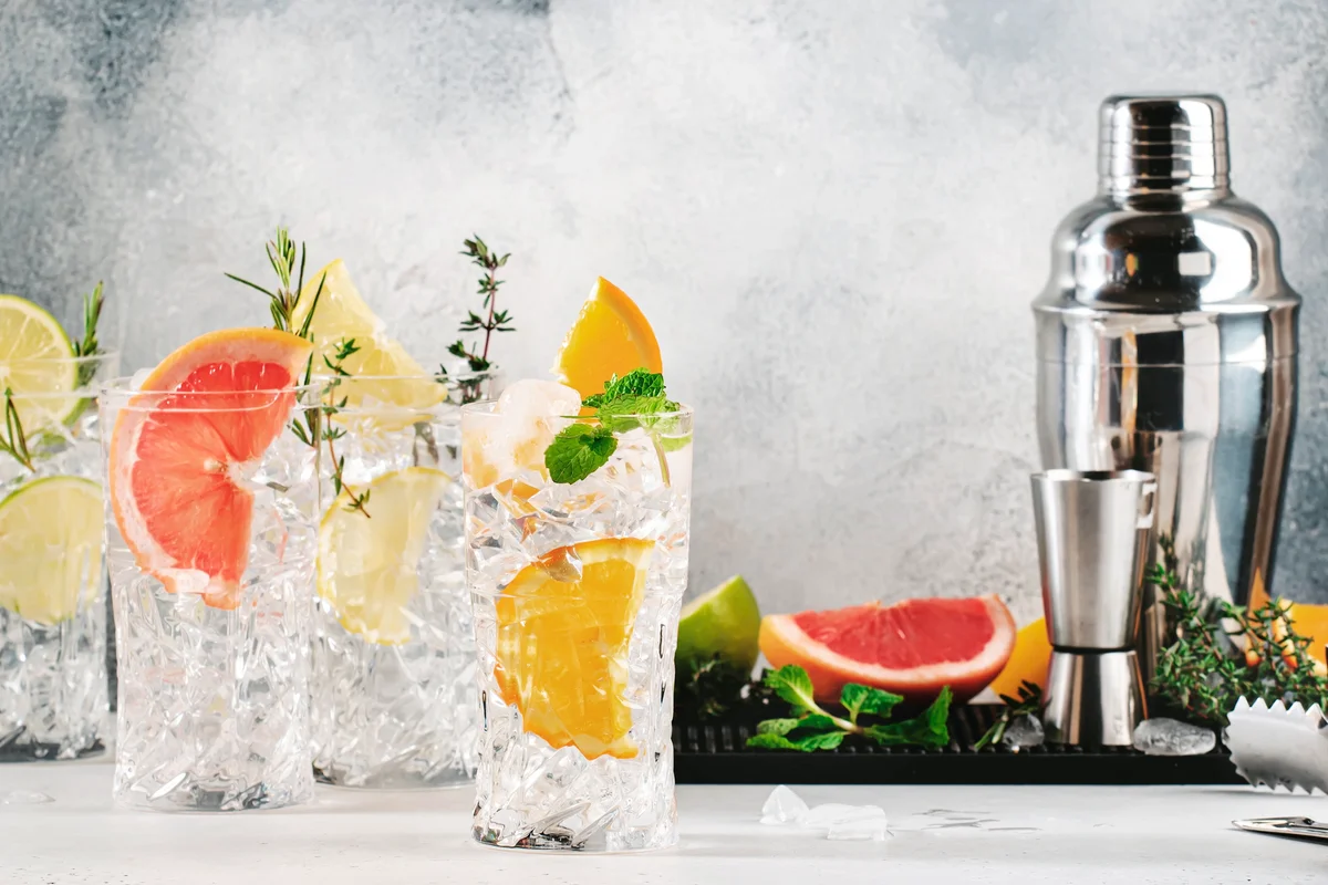 Gin tonic citrus cocktails