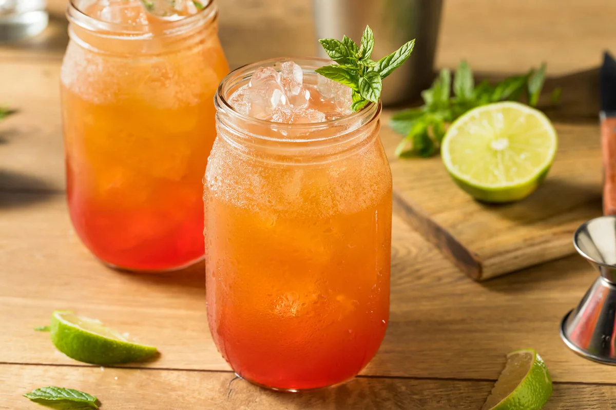 Homemade Sweet Planters Punch with Lime and Mint