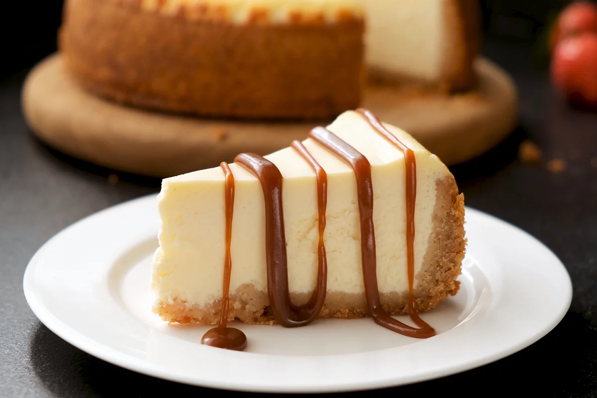 Cheesecake with caramel sauce