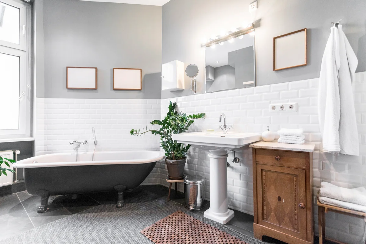 Clean interior of modern apartment bathroom