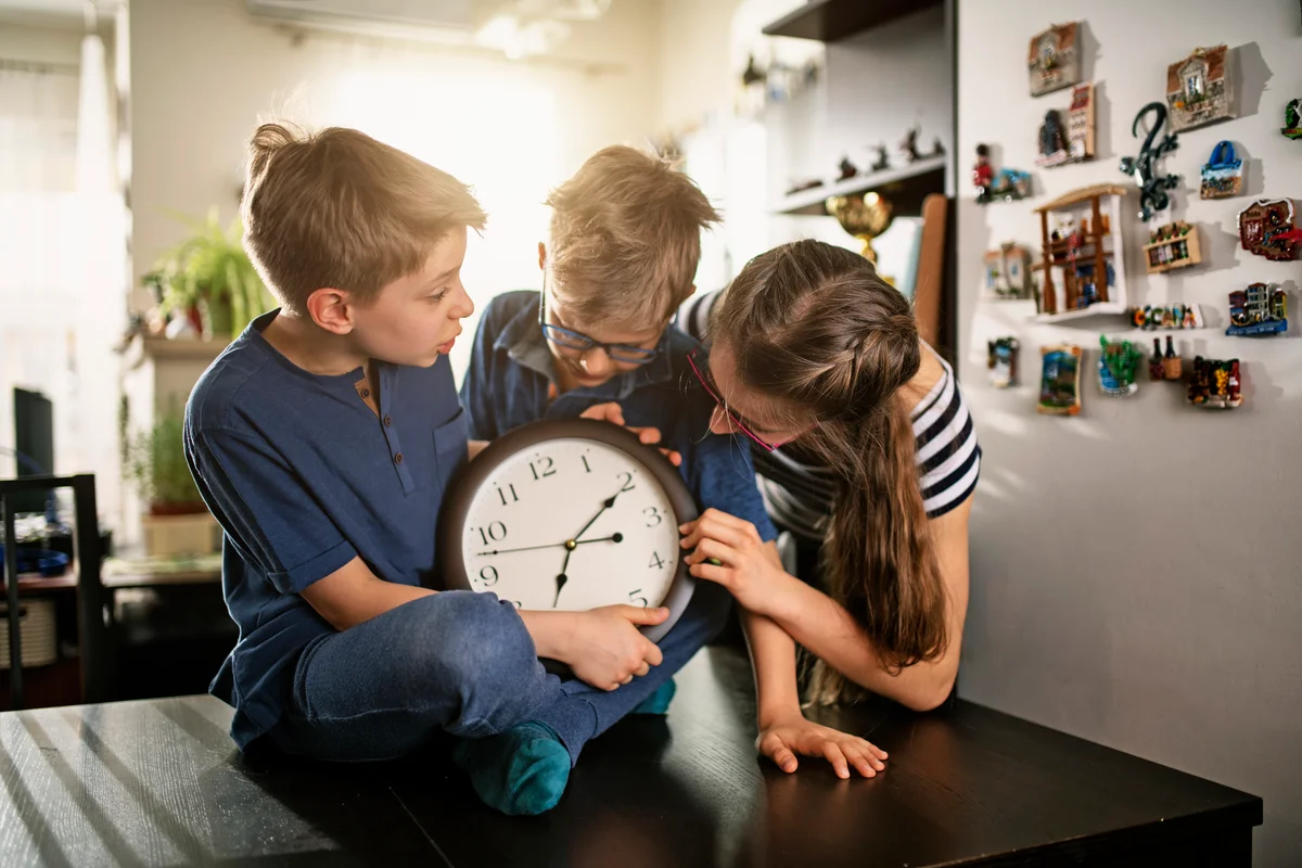 Kids playing an April Fools Day prank