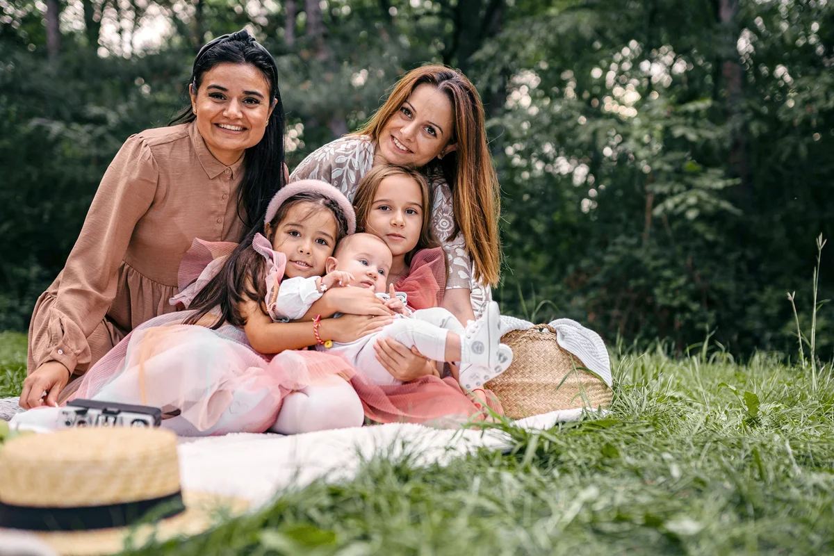 Family portrait with kids