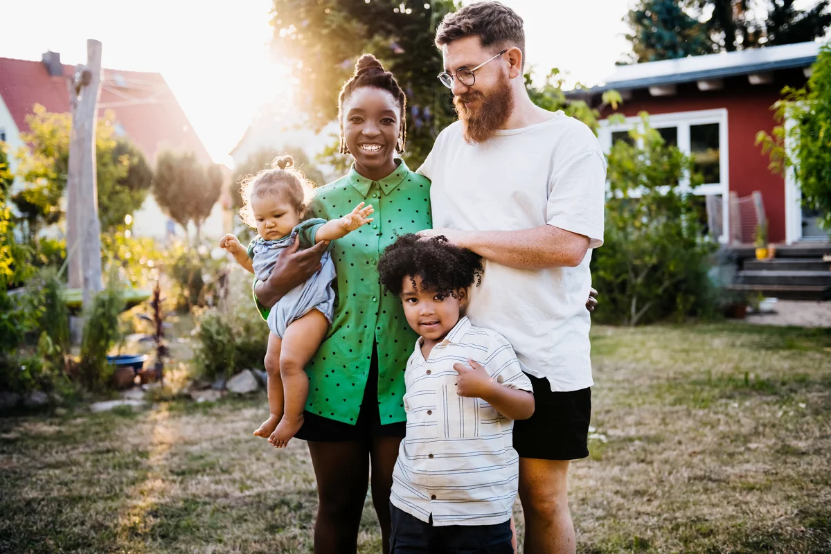 Couple Outdoors With Children