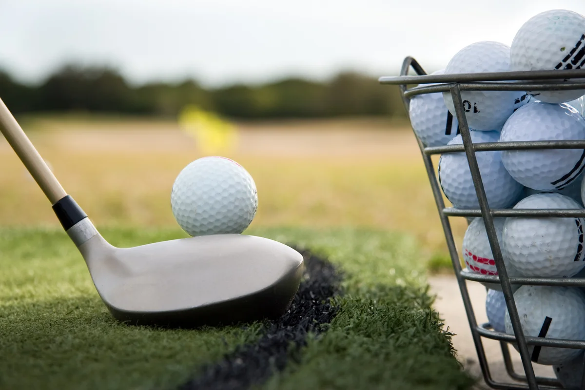 golf ball on a driving range