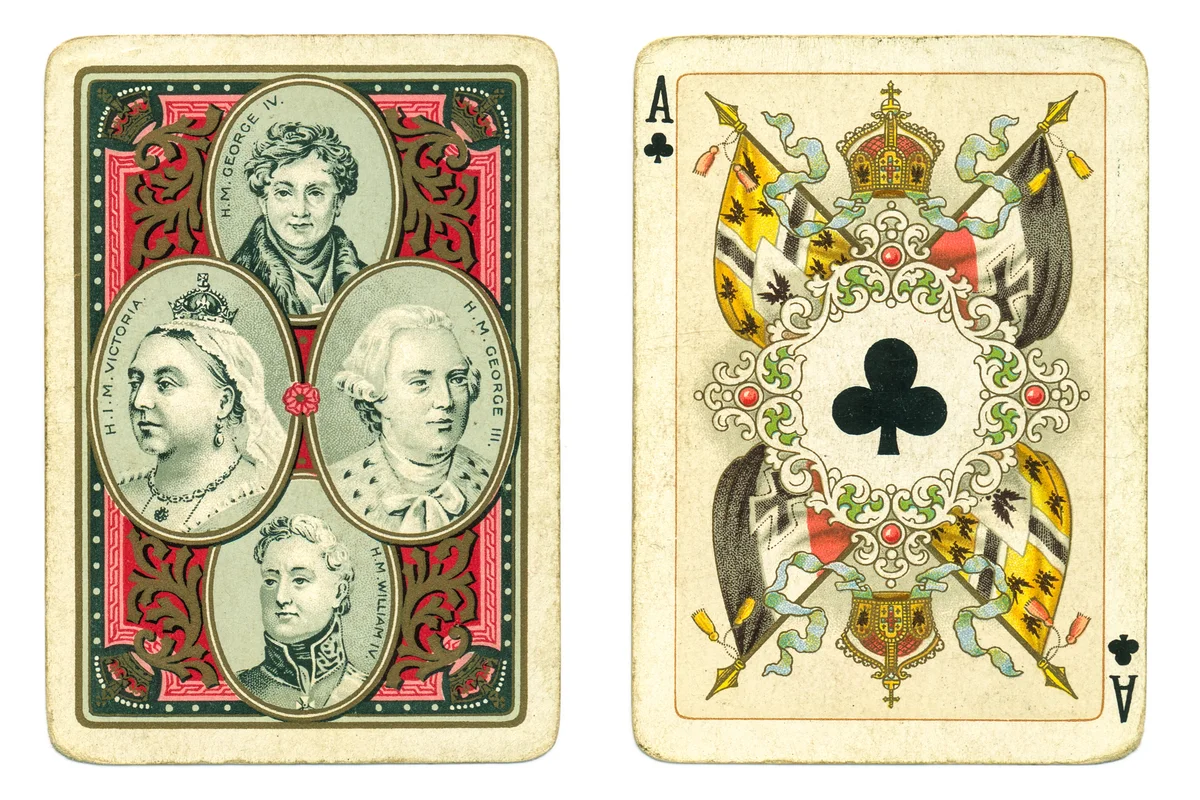 British royalty antique 19th century playing card