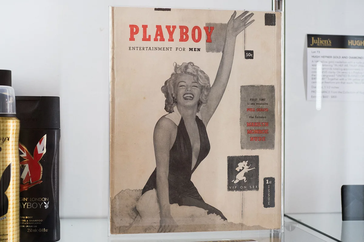 ate Playboy publisher Hugh Hefner's personal copy of the first Playboy issue featuring Marilyn Monroe