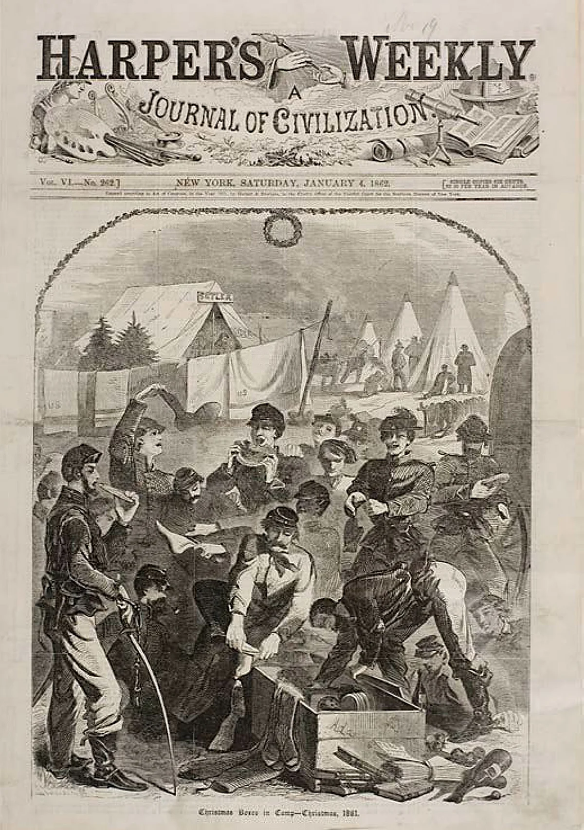 Christmas Boxes in Camp, Christmas. 1861