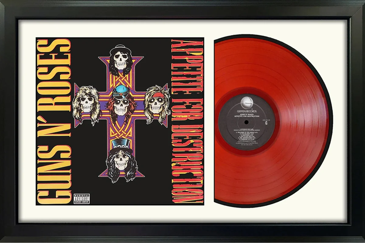 Guns N Roses - Appetite for Destruction - RED VINYL - Framed Vinyl Record