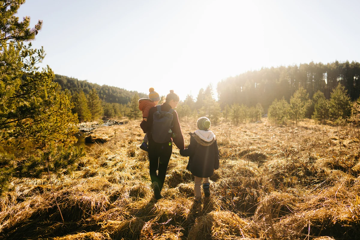 Family Exploring beautiful outdoors together