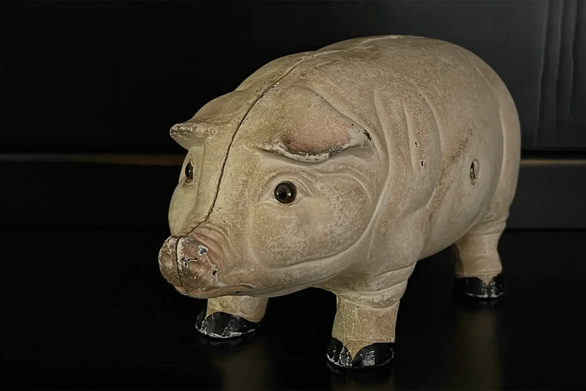 Vintage Cast Iron Piggy Bank