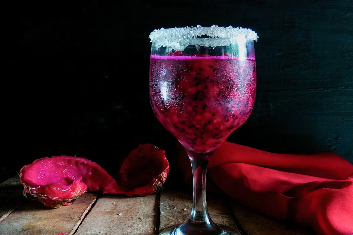 Drink On Table Against Black Background
