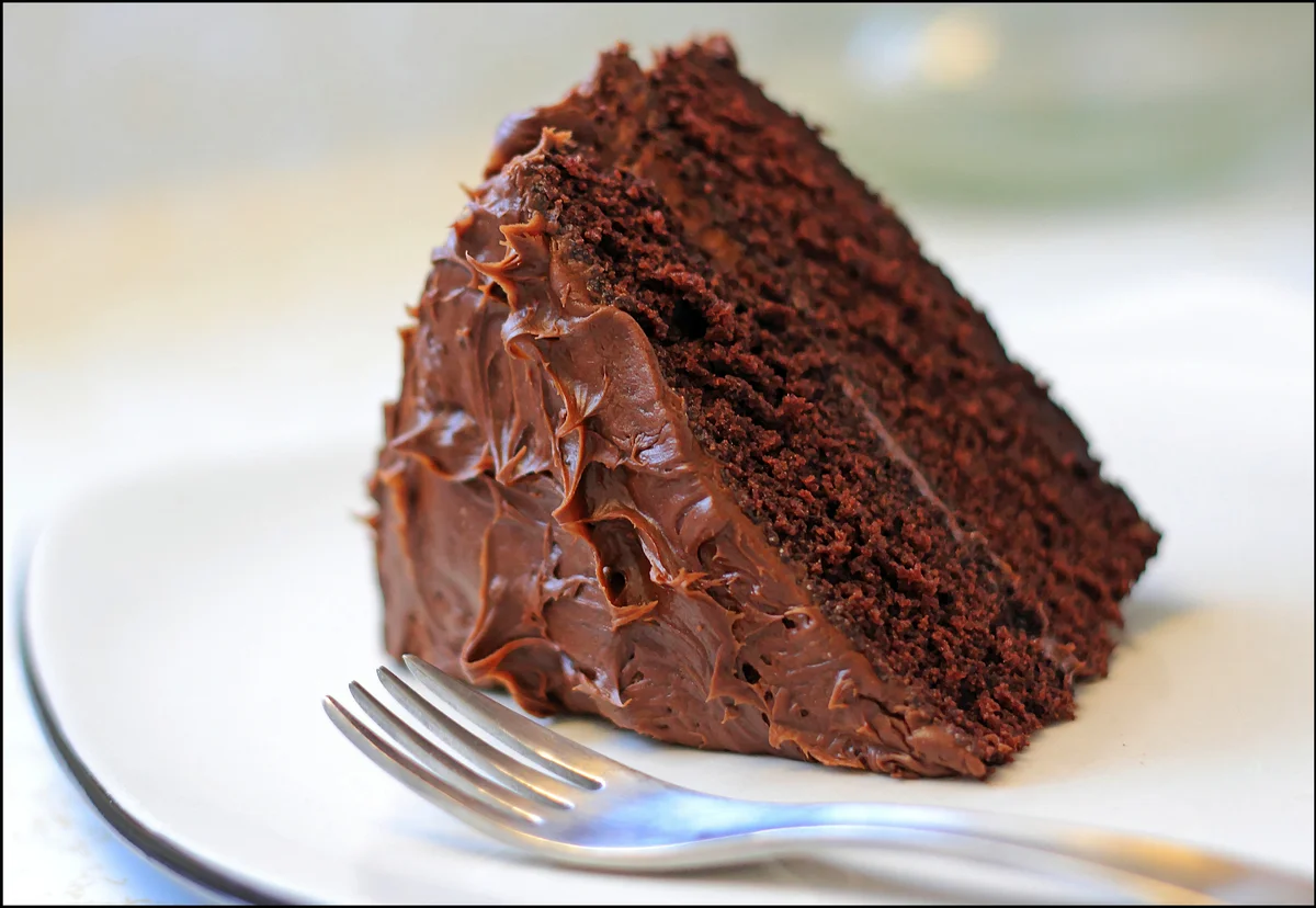 slice of chocolate cake