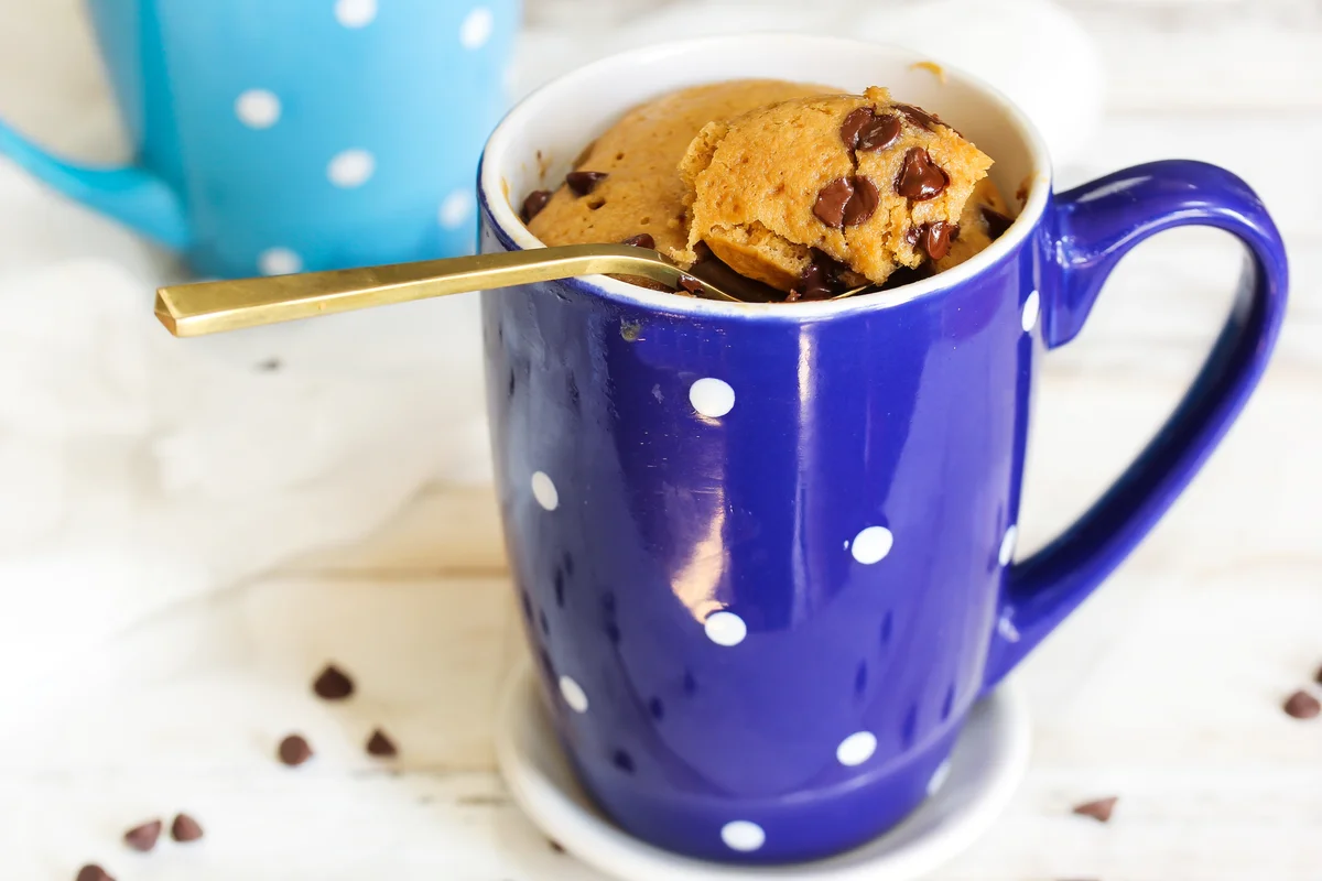 chocolate chip cookie in a mug