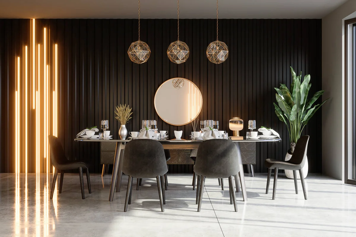 Luxurious Dining Room Interior With Dining Table
