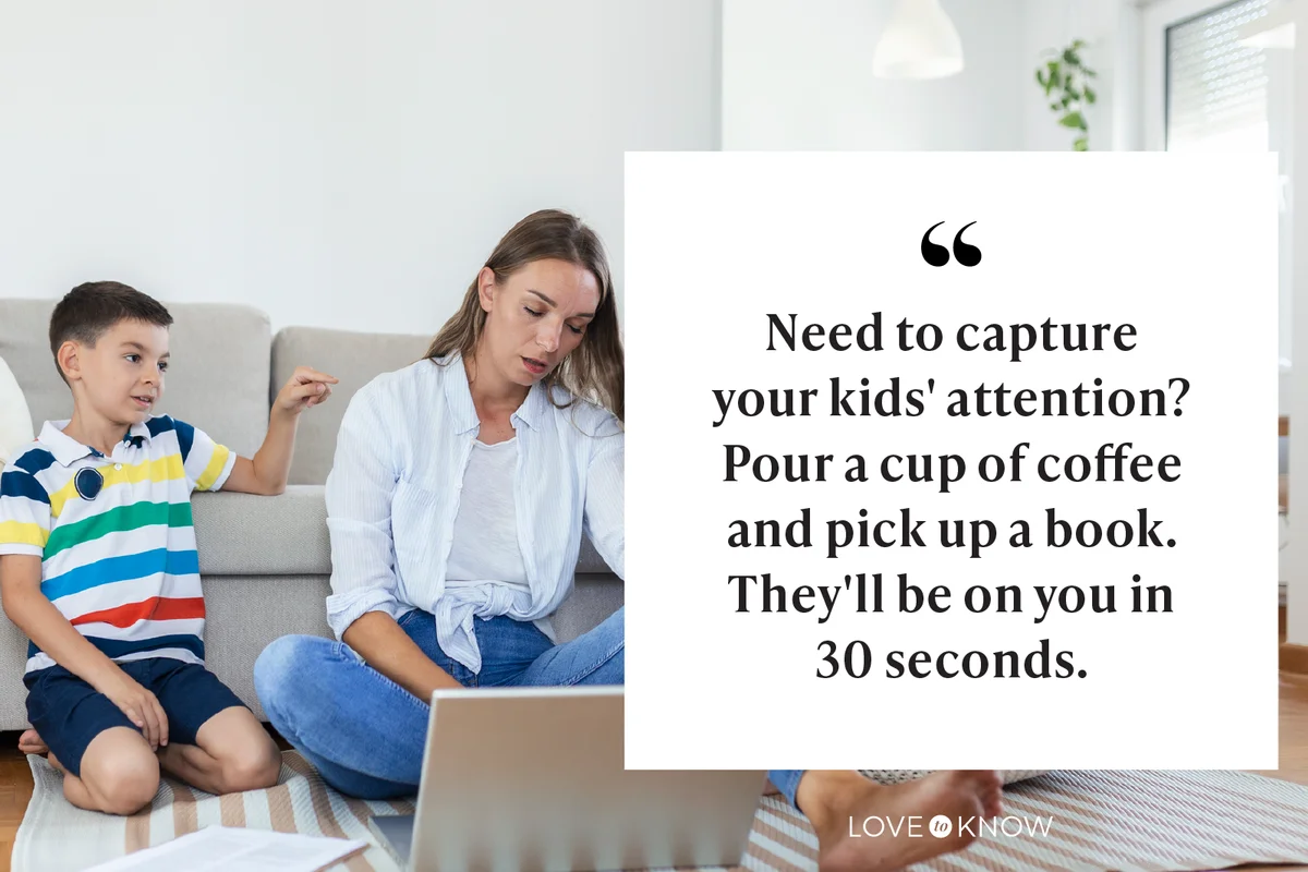 Little naughty children distracting busy young woman