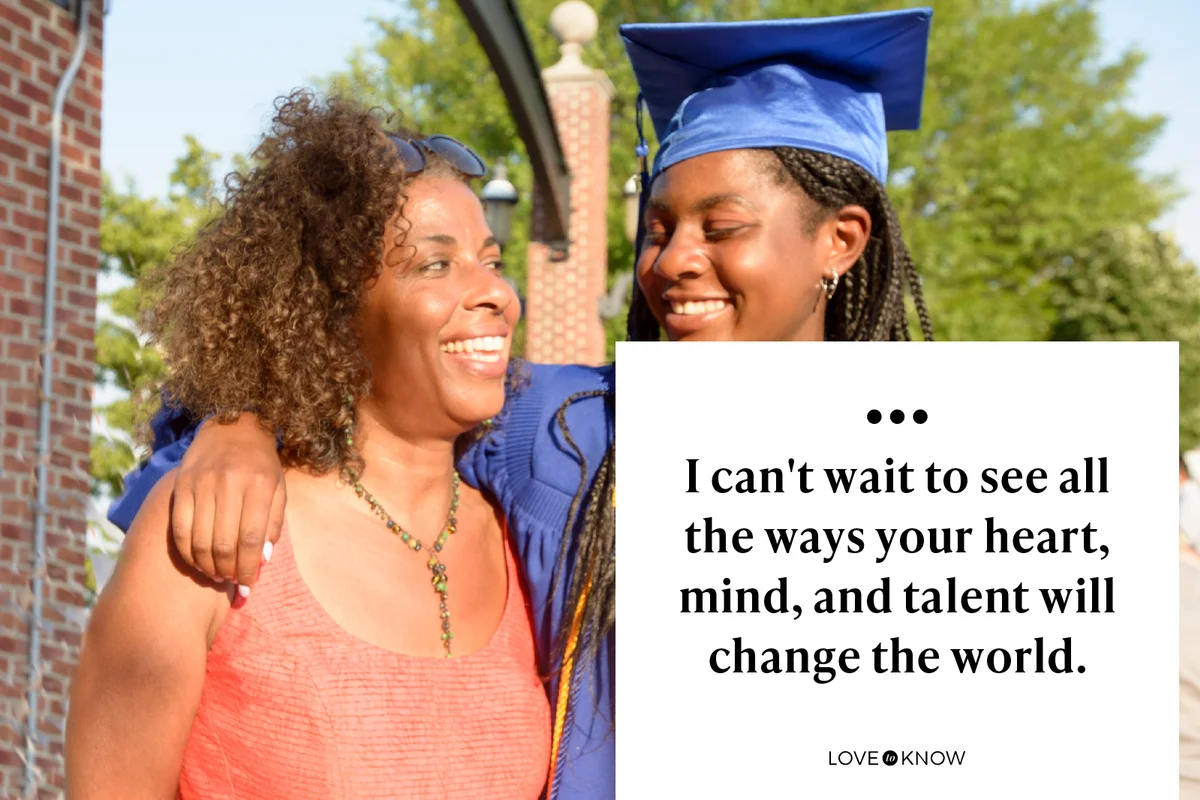 Teenage girl and mother at graduation ceremony