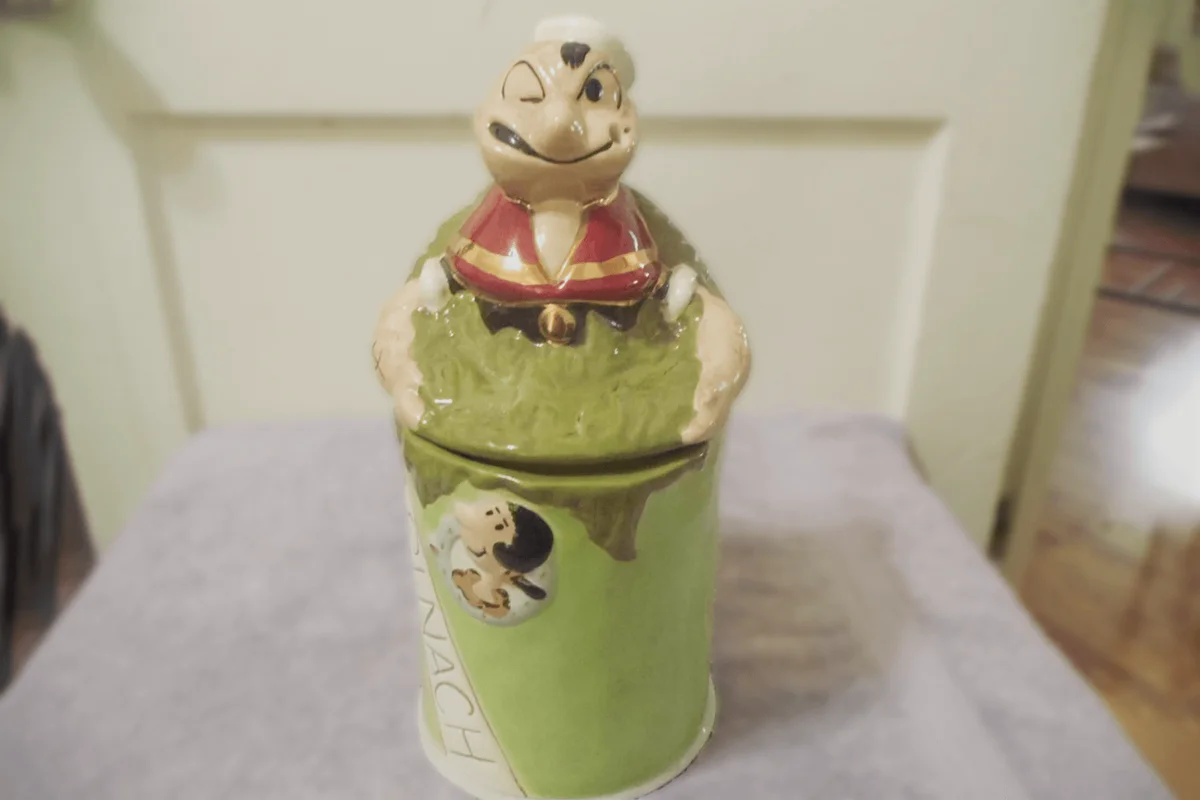 Rare Second Edition Popeye Olive Oil Sweet Pea Ltd Cookie Jar