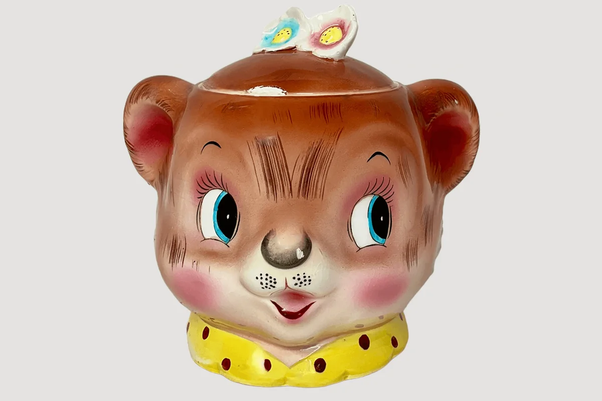Vintage Enesco PY Lil Little Bear Cookie Jar Japan 1950s Kitsch
