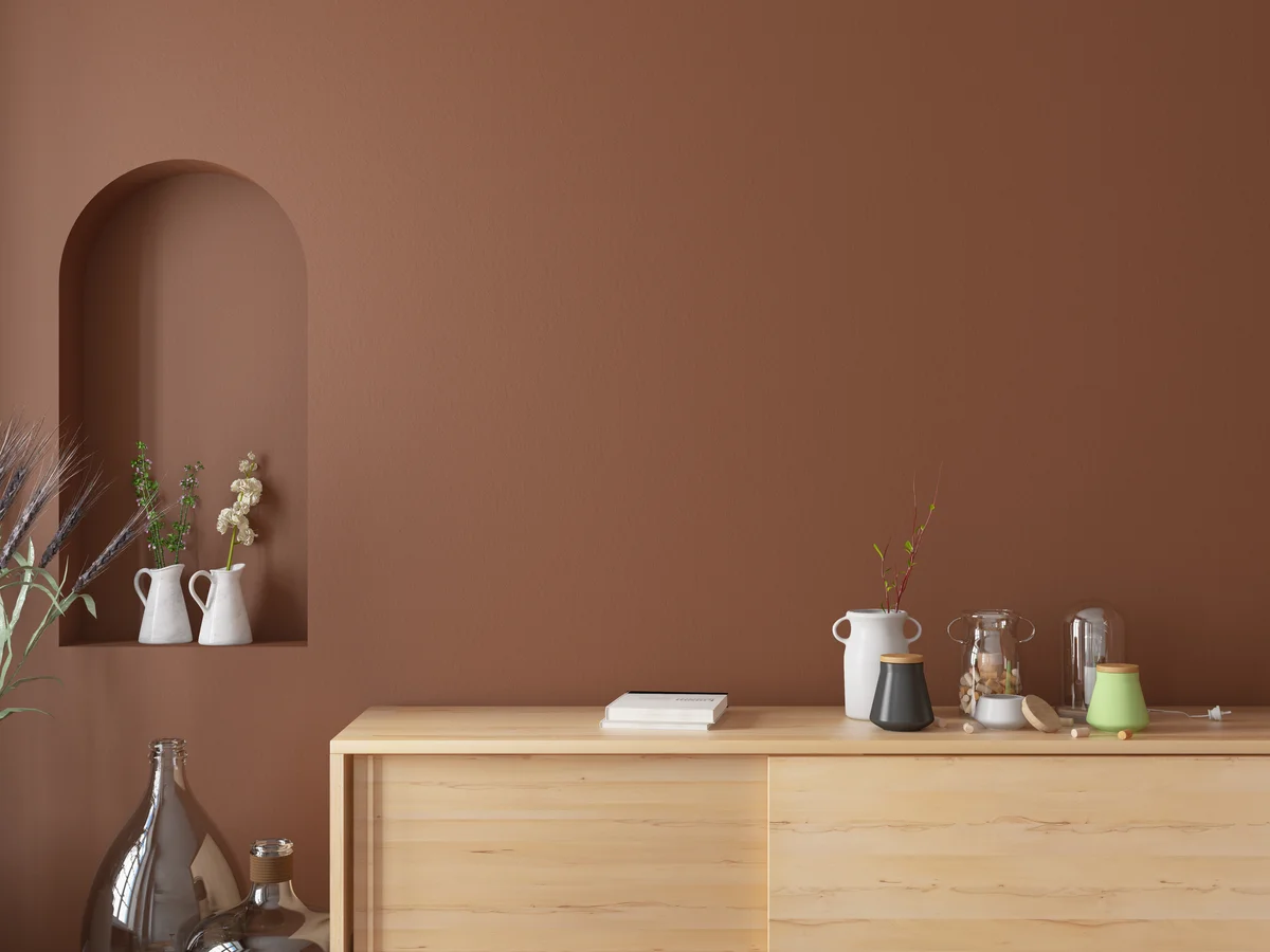 Sienna brown wall