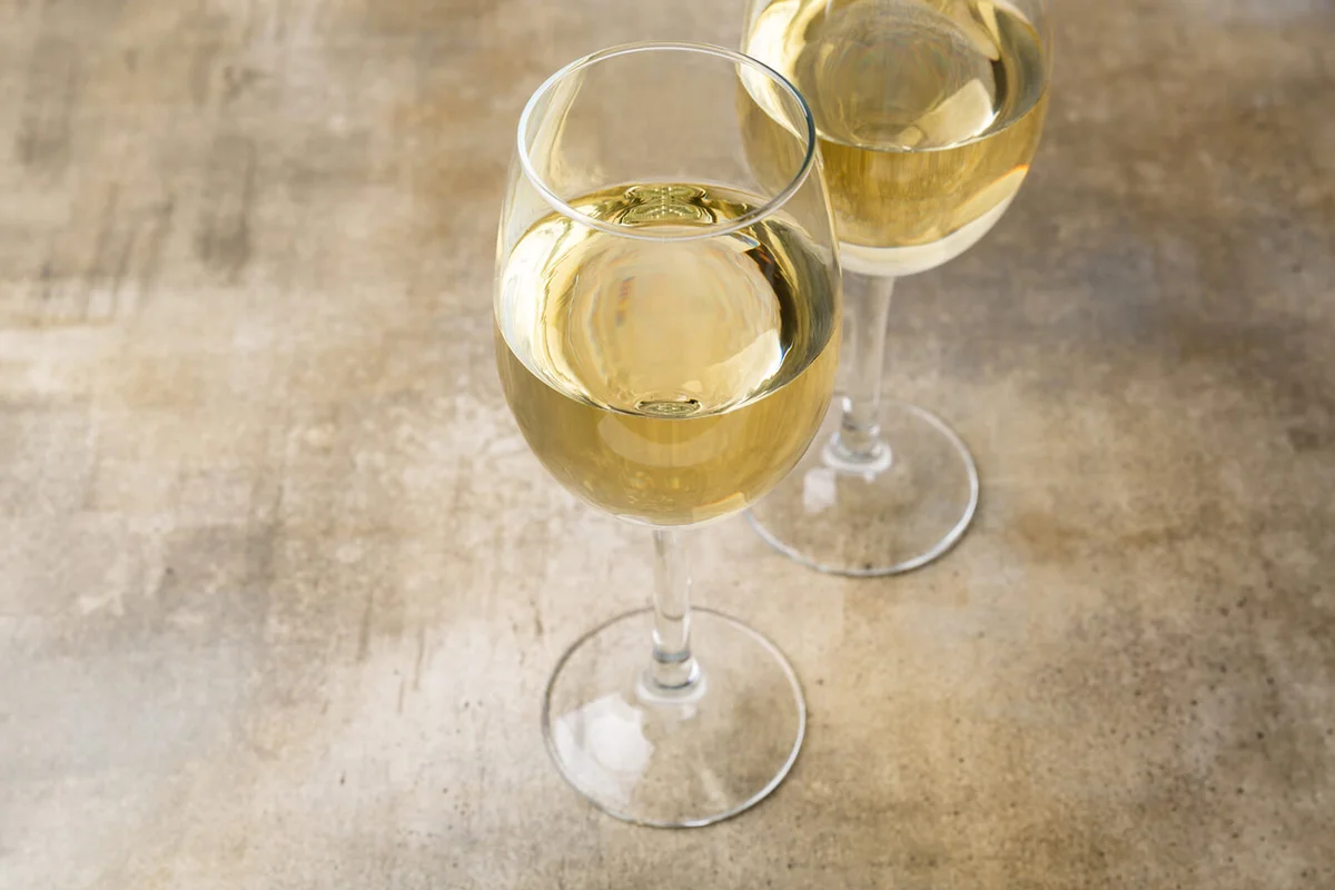 Two glasses of white wine