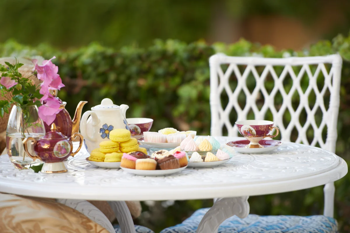 Garden tea table setup