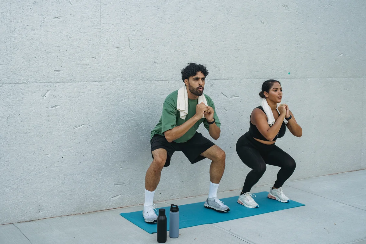 couple doing squats