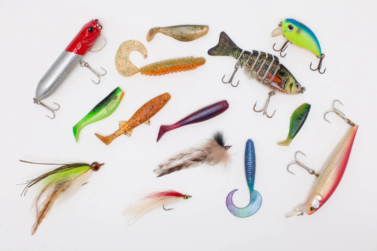 High Angle View Of Fishing Hooks