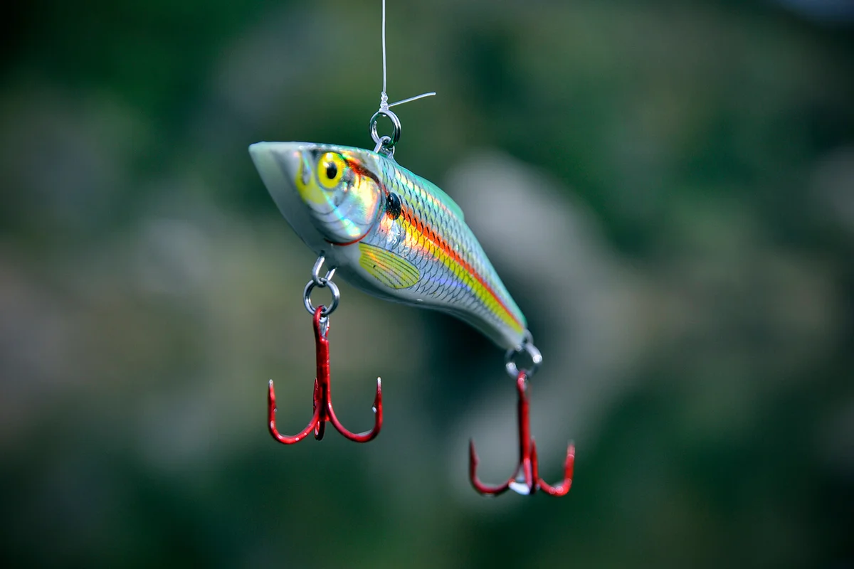 Colorful close-up of a fishing lure