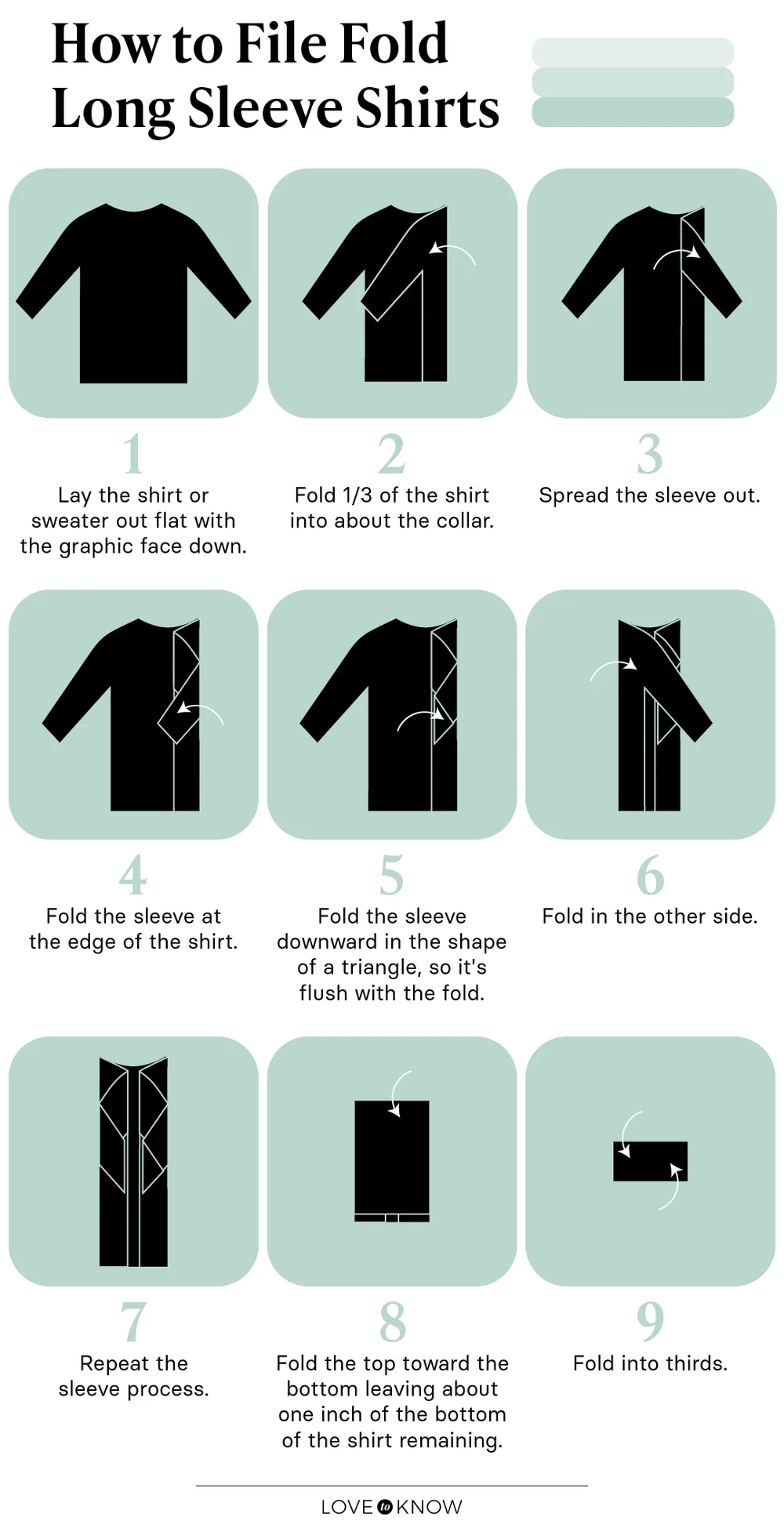 Long Sleeve FIle Fold Infographic