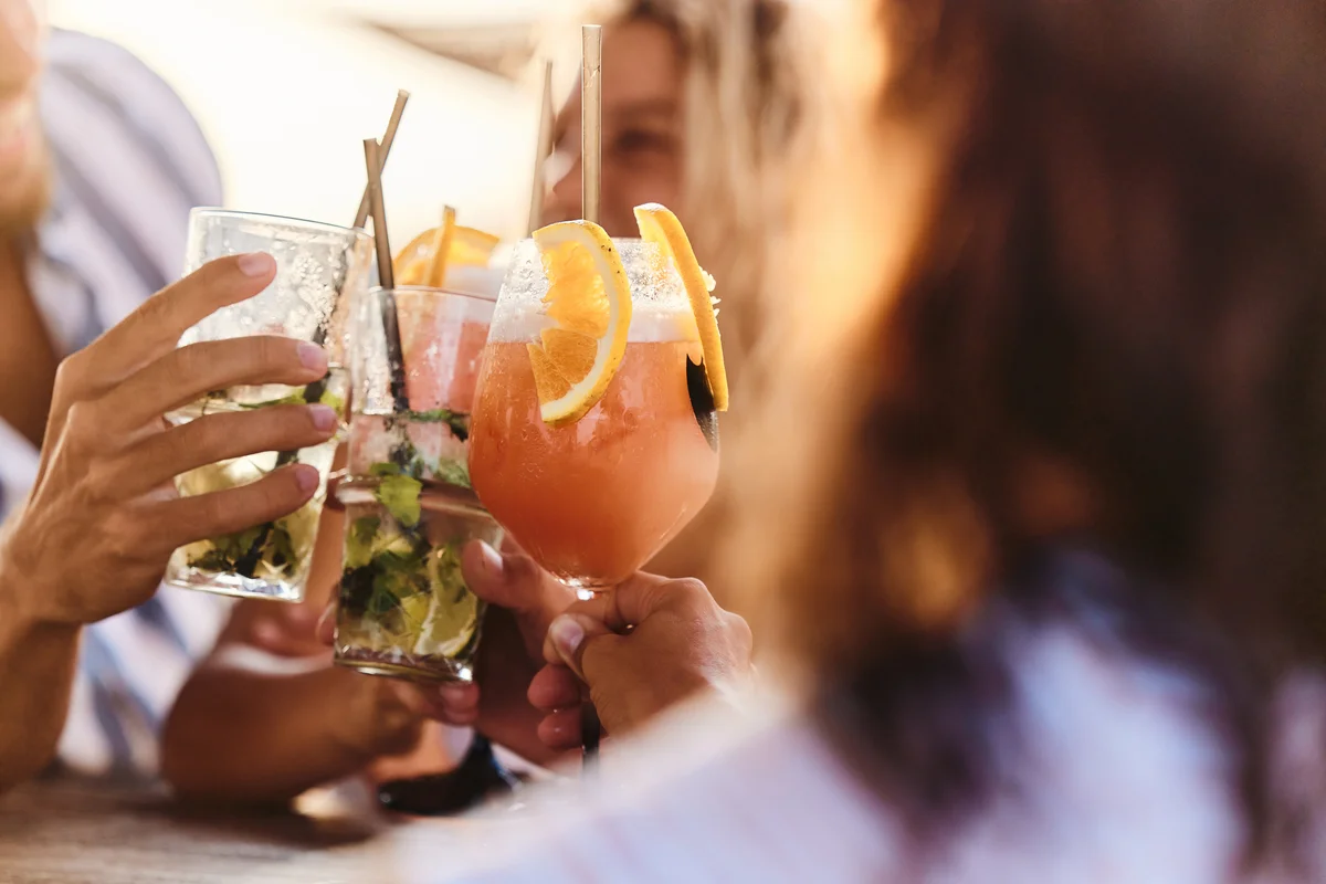 toasting with spring drinks