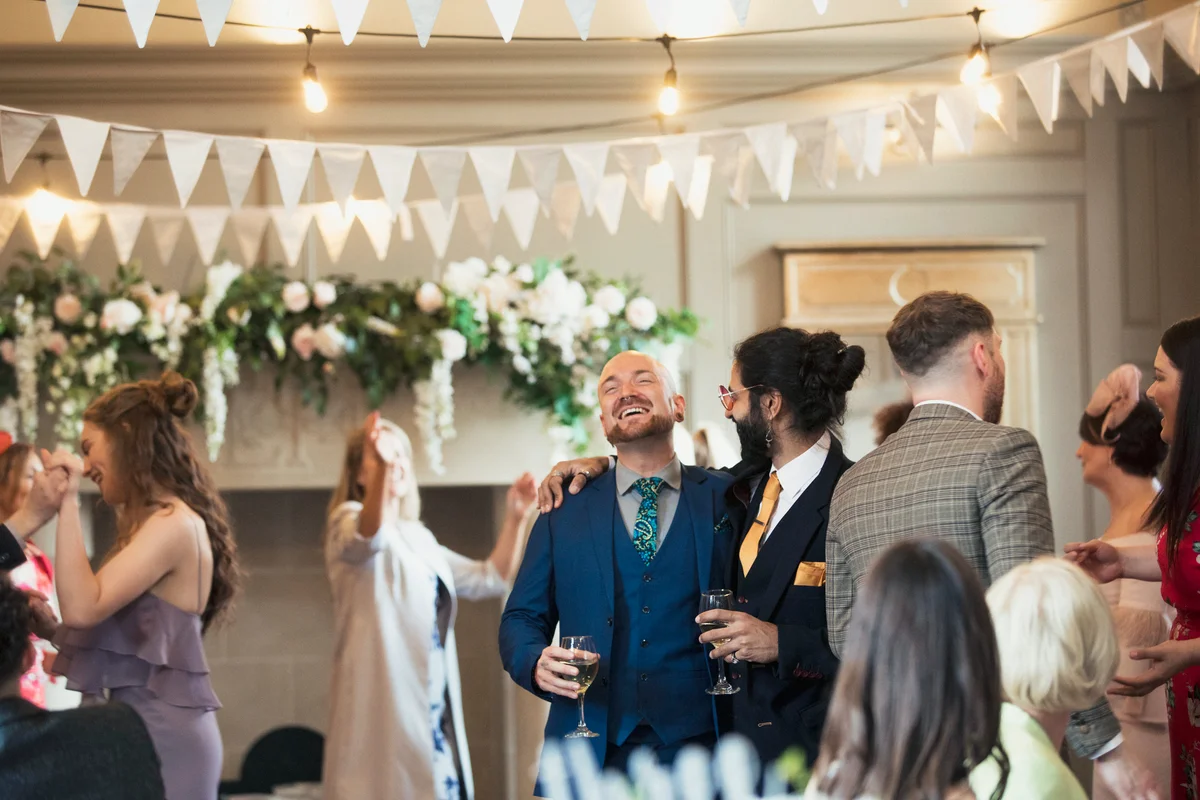 Wedding with paper decorations