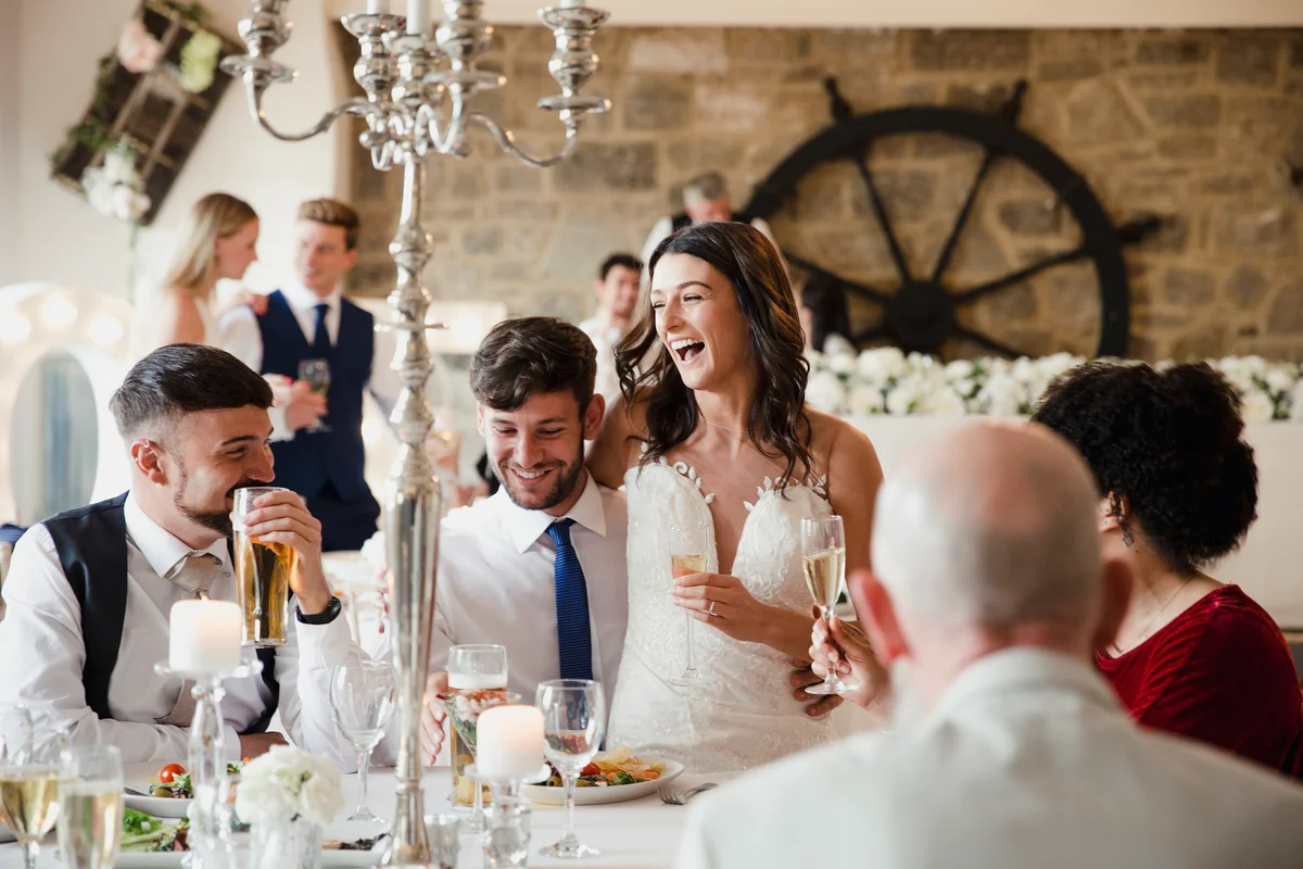 eating at a wedding