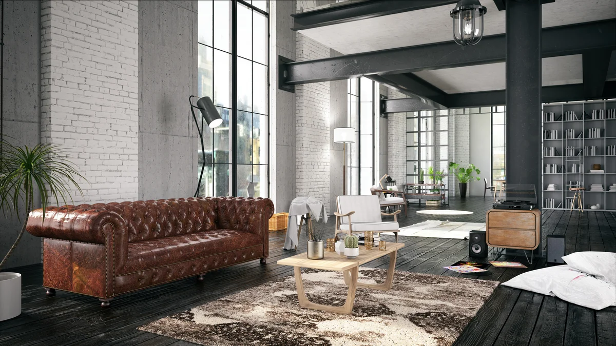Industrial loft house interior