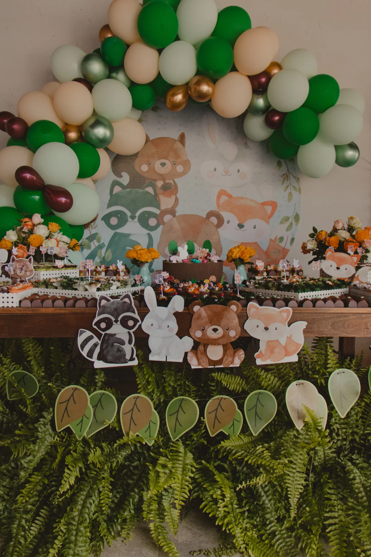 Forest-themed baby shower with cute animals