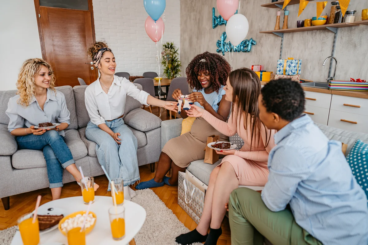 Women enjoying baby shower