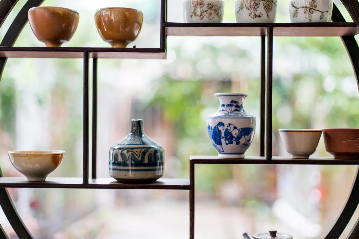 ceramics in window