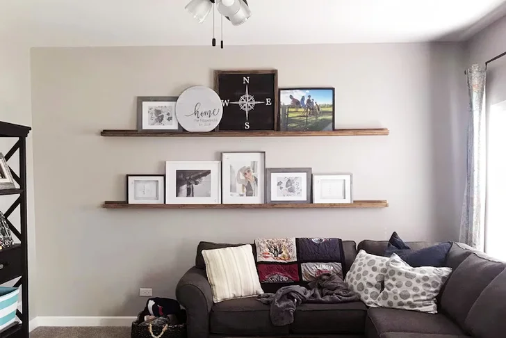 Rustic Floating Photo Ledge Shelf