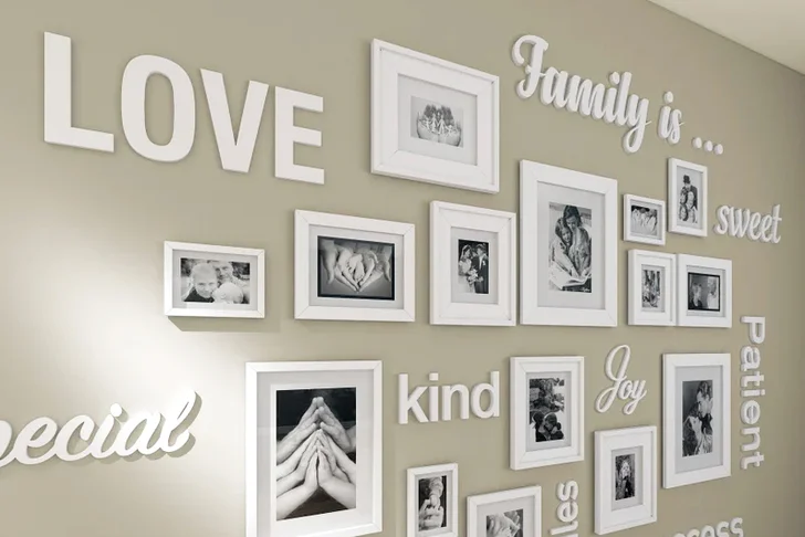 Photo and quotes wall gallery